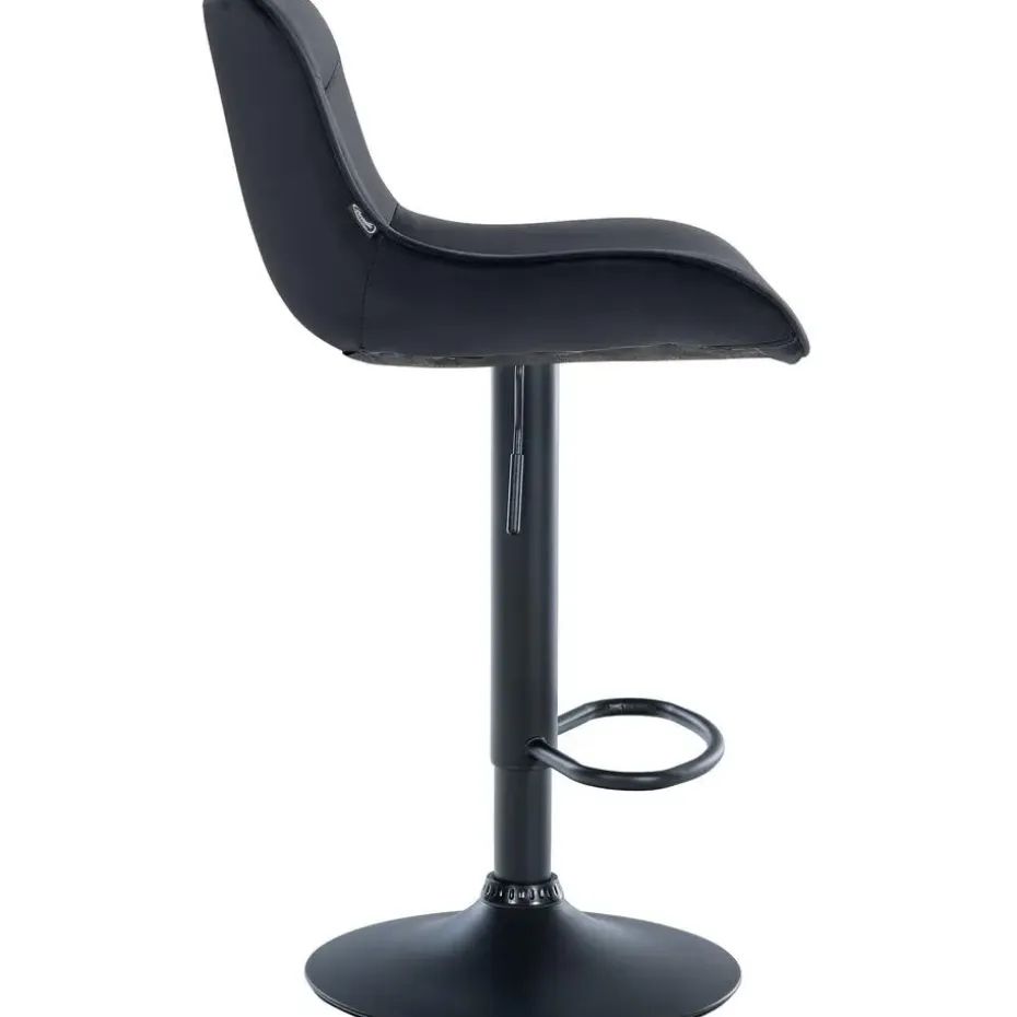 CLP Set van 2 Barkruk Vonore zwart Frame - Fluweel - zwart