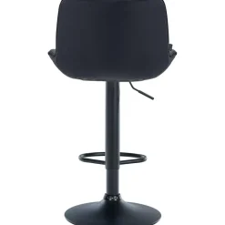 CLP Set van 2 Barkruk Vonore zwart Frame - Fluweel - zwart
