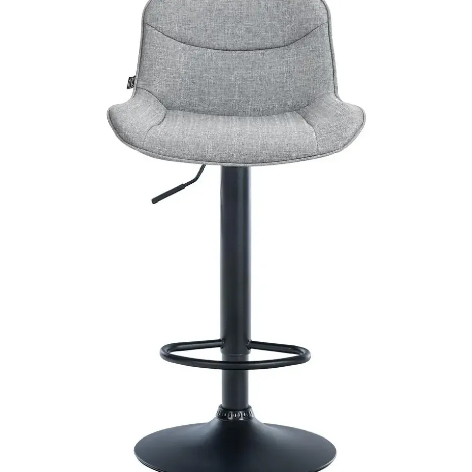 CLP Set van 2 Barkruk Vonore zwart Frame - Stof - grijs