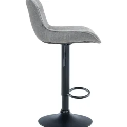 CLP Set van 2 Barkruk Vonore zwart Frame - Stof - grijs