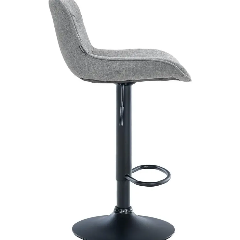 CLP Set van 2 Barkruk Vonore zwart Frame - Stof - grijs