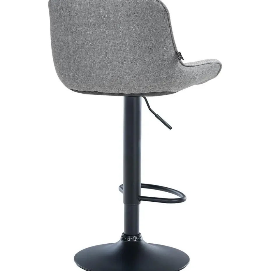 CLP Set van 2 Barkruk Vonore zwart Frame - Stof - grijs