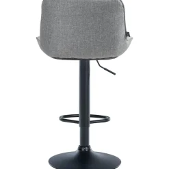 CLP Set van 2 Barkruk Vonore zwart Frame - Stof - grijs