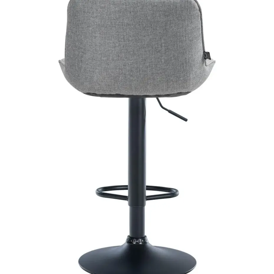 CLP Set van 2 Barkruk Vonore zwart Frame - Stof - grijs