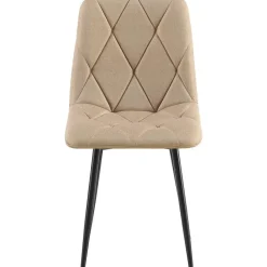 CLP Set van 2 Eetkamerstoel Clairton zwart Frame - Stof - taupe