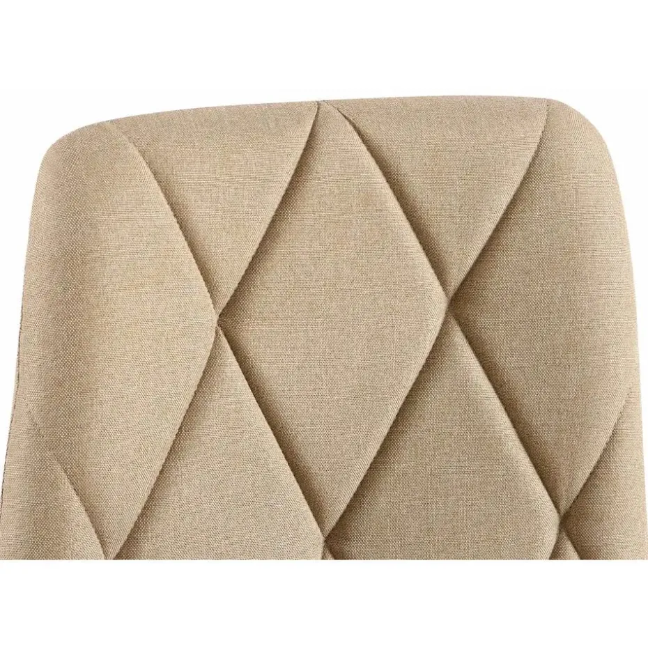 CLP Set van 2 Eetkamerstoel Clairton zwart Frame - Stof - taupe