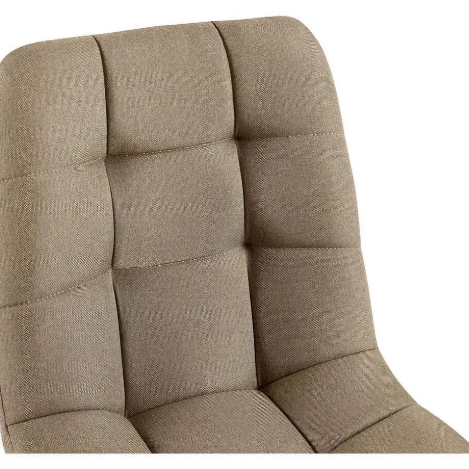 CLP Set van 4 Eetkamerstoel Antibes zwart Frame - Stof - taupe