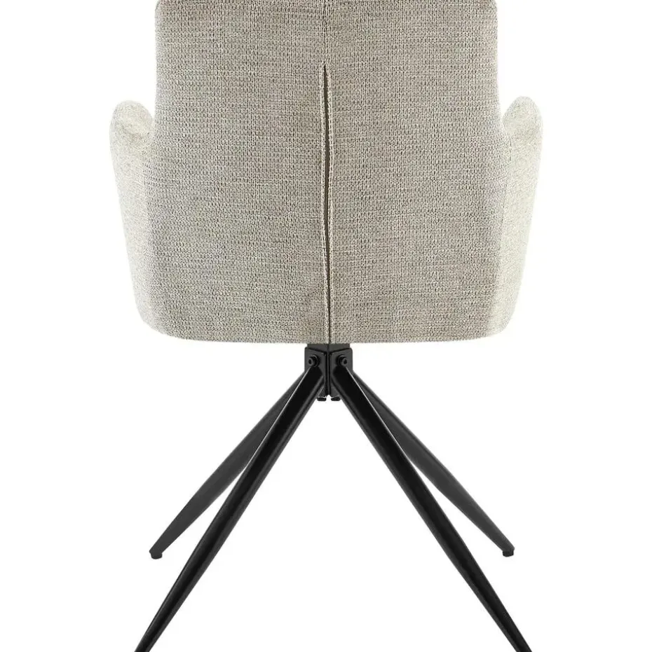 CLP Set van 2 Eetkamerstoel Jonah zwart Frame - Stof - taupe