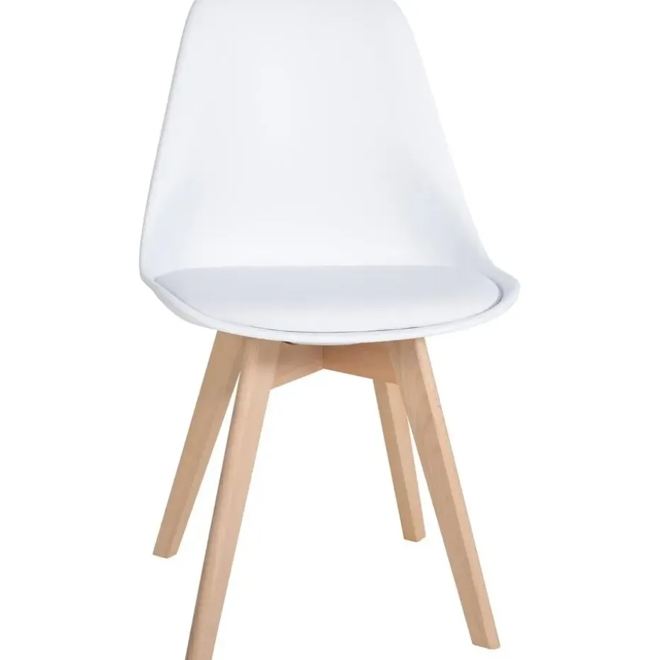 CLP Set van 6 Eetkamerstoel Ramsey natura Frame - Kunststof - wit