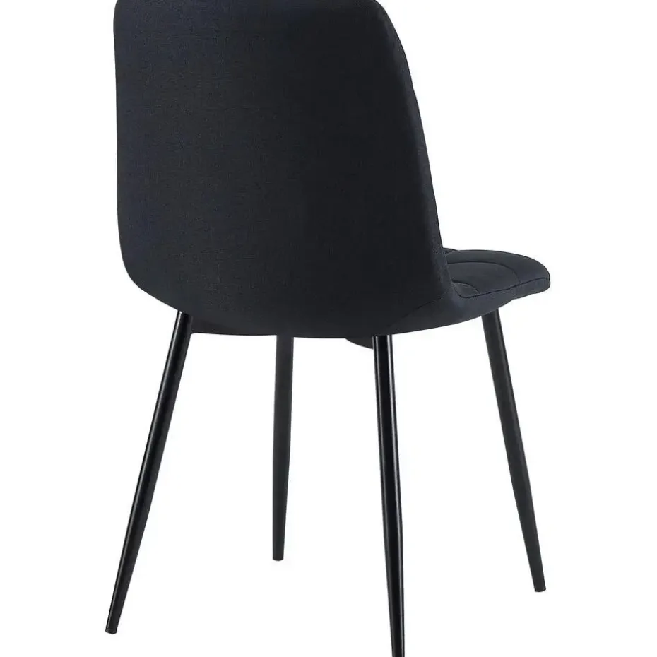 CLP Set van 4 Eetkamerstoel Antibes zwart Frame - Stof - zwart