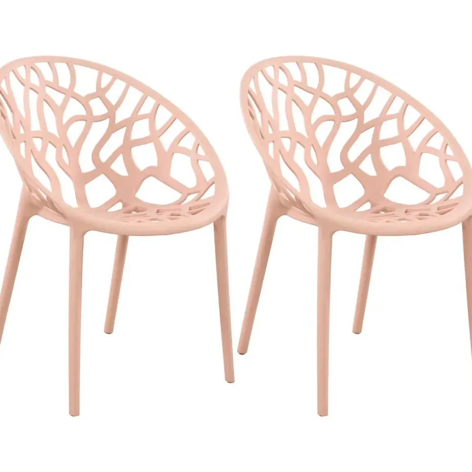 CLP Set van 2 Tuinstoel Hope Kunststof - roze