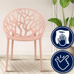 CLP Set van 2 Tuinstoel Hope Kunststof - roze