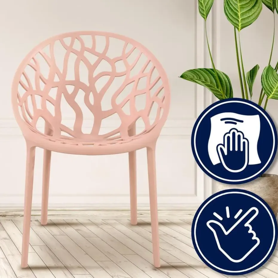 CLP Set van 2 Tuinstoel Hope Kunststof - roze