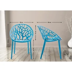 CLP Set van 2 Tuinstoel Hope Kunststof - blauw