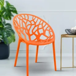 CLP Set van 4 Tuinstoel Hope Kunststof - oranje