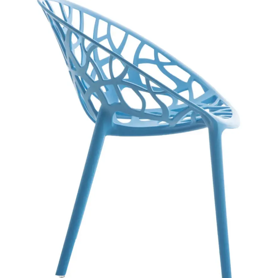 CLP Set van 4 Tuinstoel Hope Kunststof - blauw