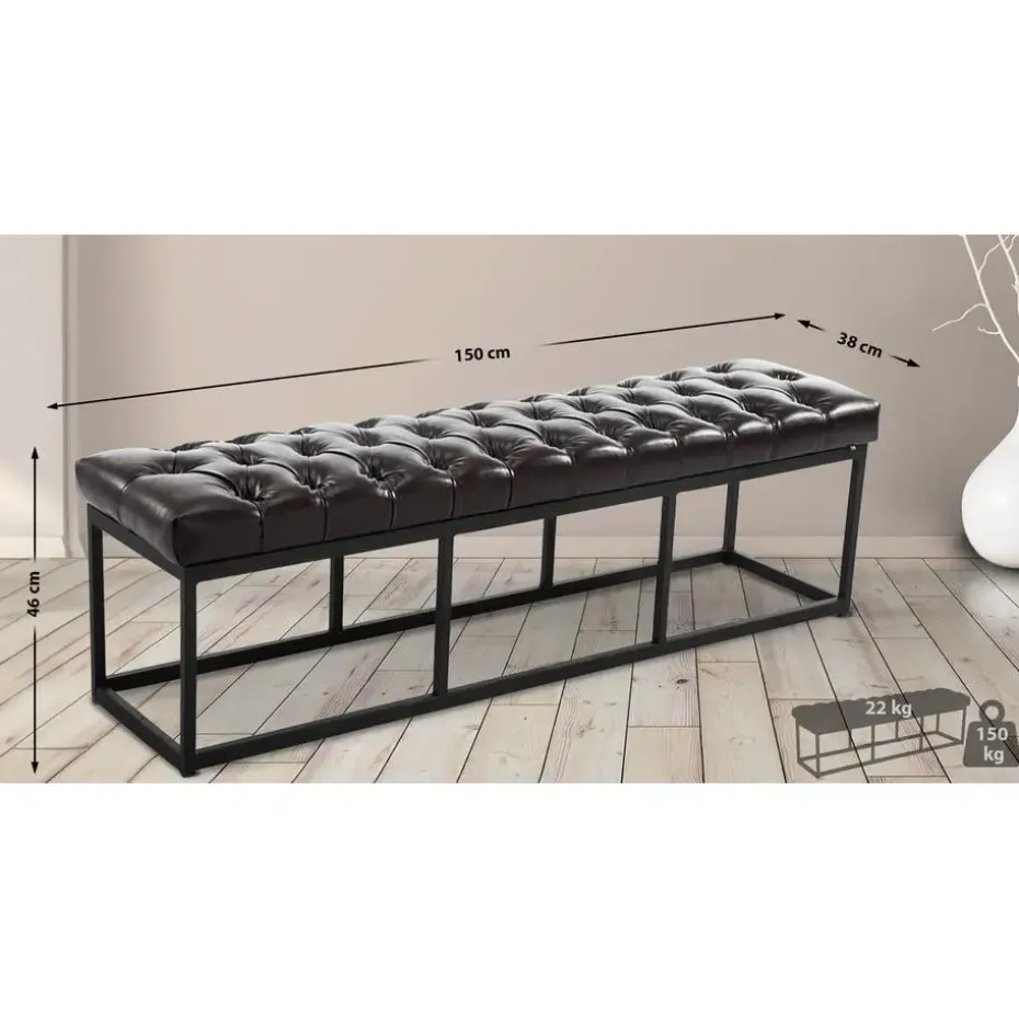 CLP 2-zits Bankje Amun 150 cm - bruin
