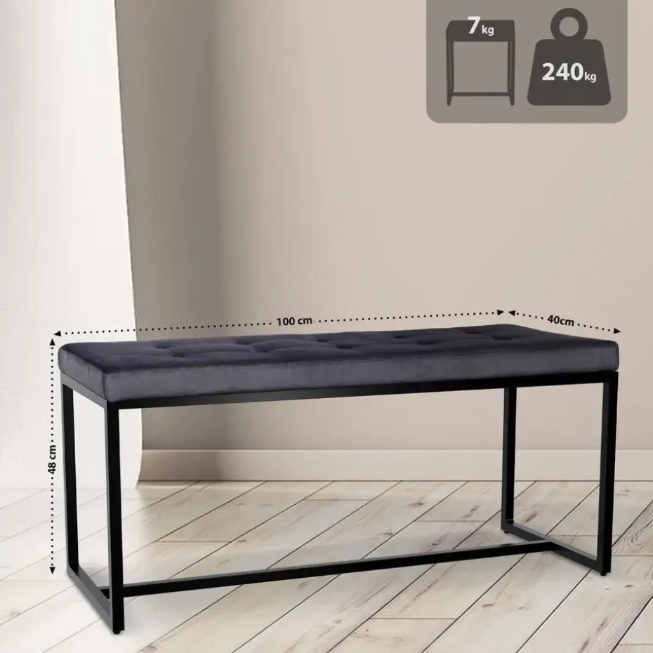 CLP 2-zits Bankje Barci 100 cm - zwart