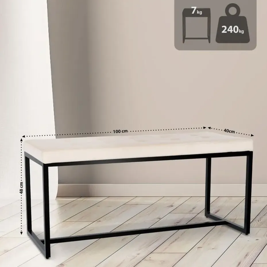 CLP 2-zits Bankje Barci 100 cm - creme