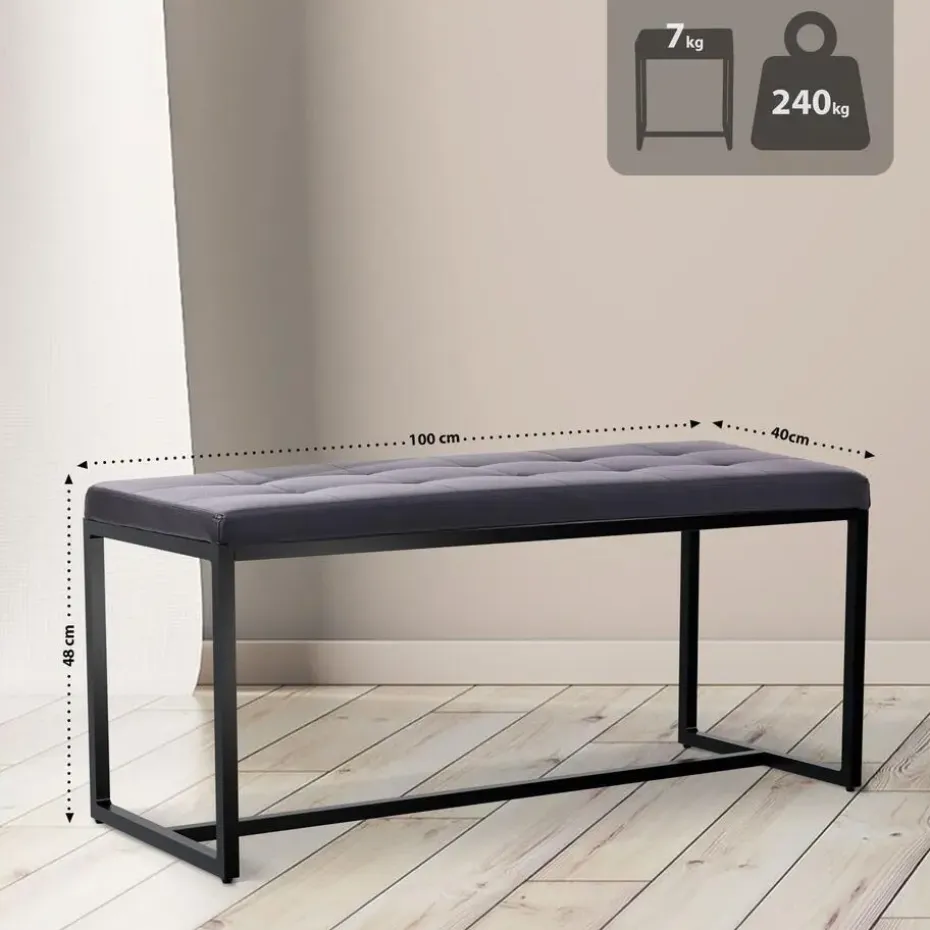 CLP 2-zits Bankje Barci 100 cm - zwart