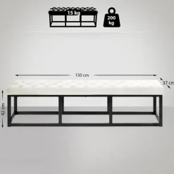 CLP 2-zits Bankje Polson 150 cm - creme