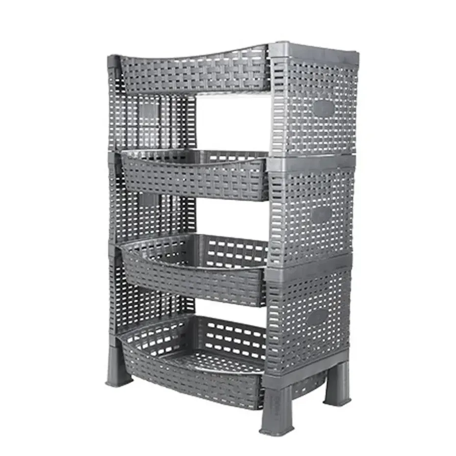 CM keuken opbergrek - 4-laags - grijs - kunststof - 65 x 41 x30cm