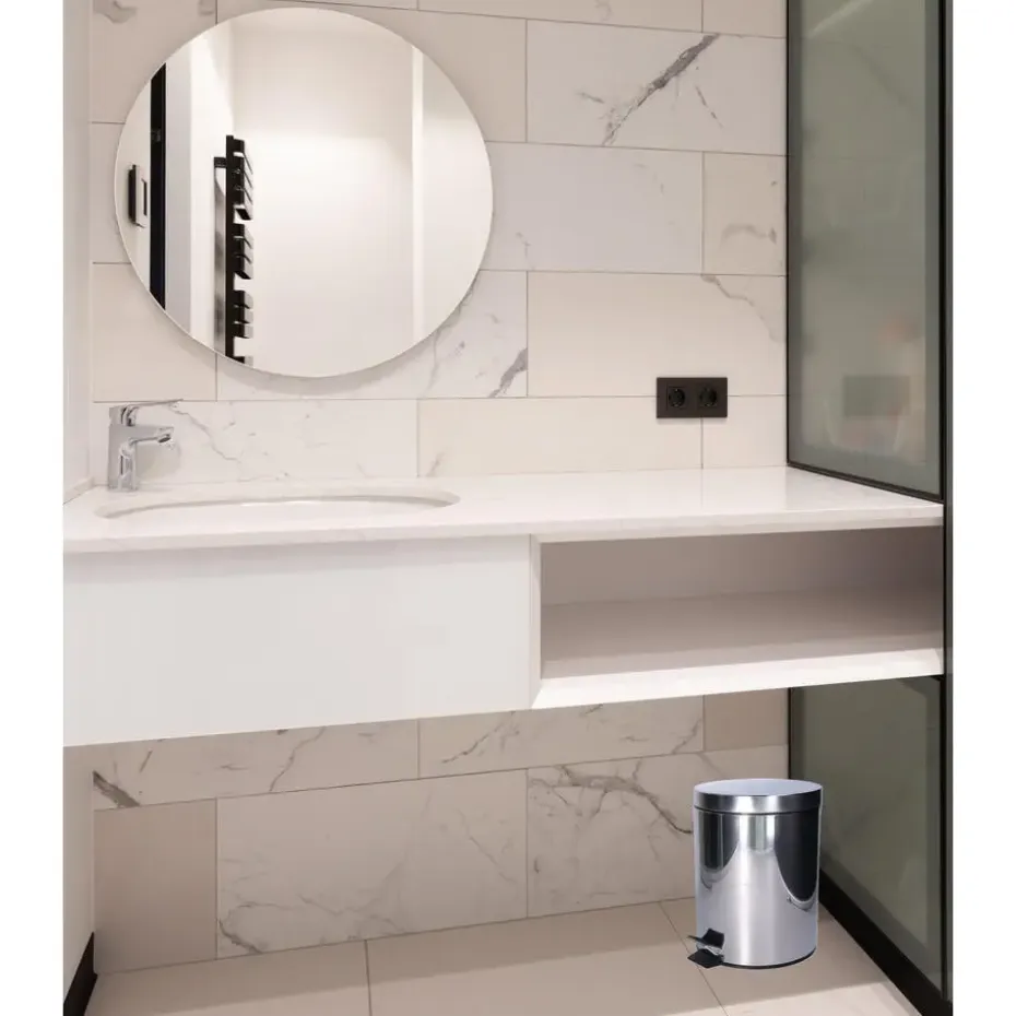 CM Pedaalemmer Shine - zilver - 5L - metaal - wc/badkamer