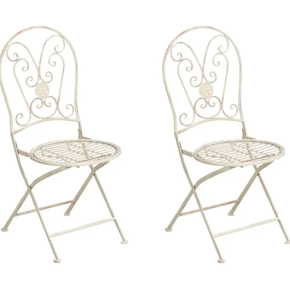 COGGIA - Set van 2 tuinstoelen - Lichtbeige - IJzer