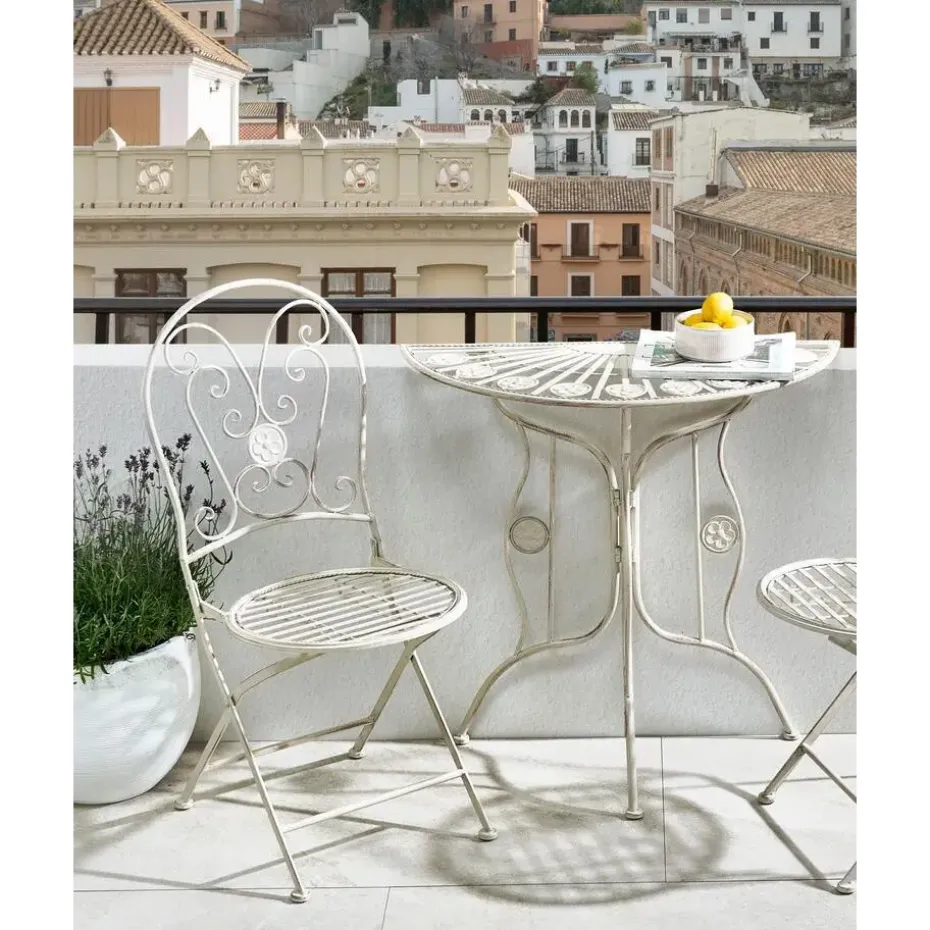 COGGIA - Set van 2 tuinstoelen - Lichtbeige - IJzer
