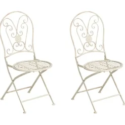COGGIA - Set van 2 tuinstoelen - Lichtbeige - IJzer