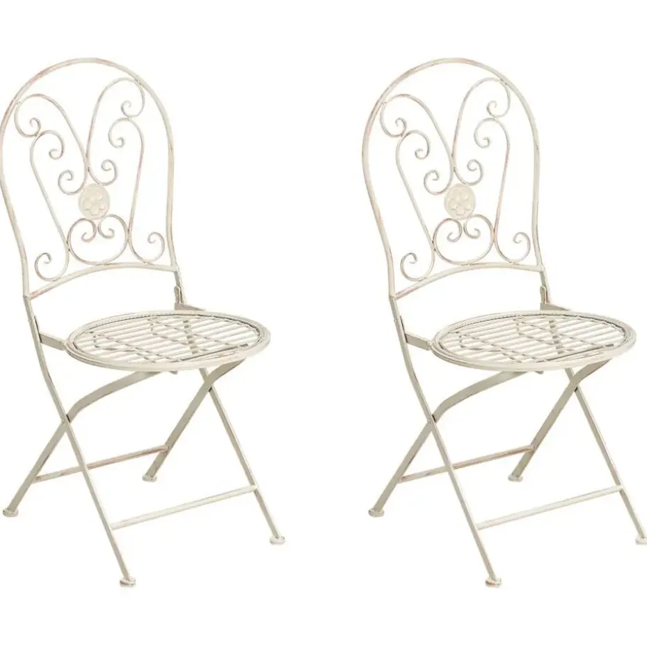 COGGIA - Set van 2 tuinstoelen - Lichtbeige - IJzer
