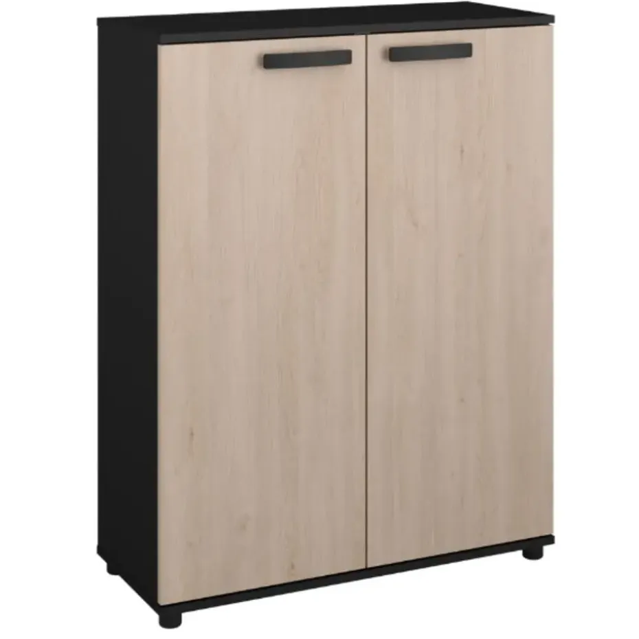 Commode Celestia met 2 deuren - eikdecor/zwart