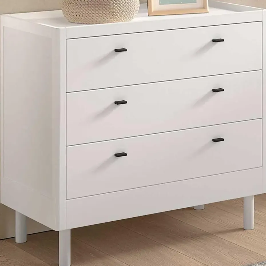 Commode Forrest - 3 lades - massief beukenhout - wit