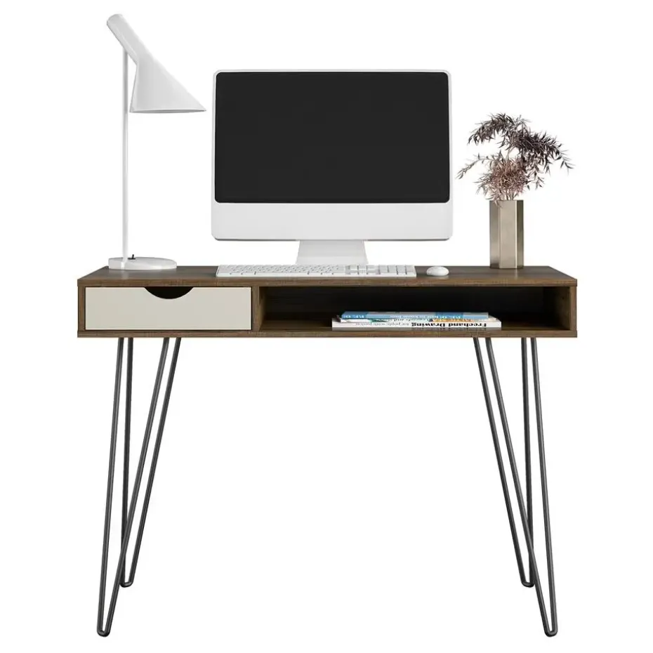 Concord - Bureau met 1 lade in walnoot look