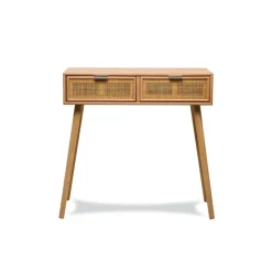 Console 2 laden van hout en natuurlijk rotan