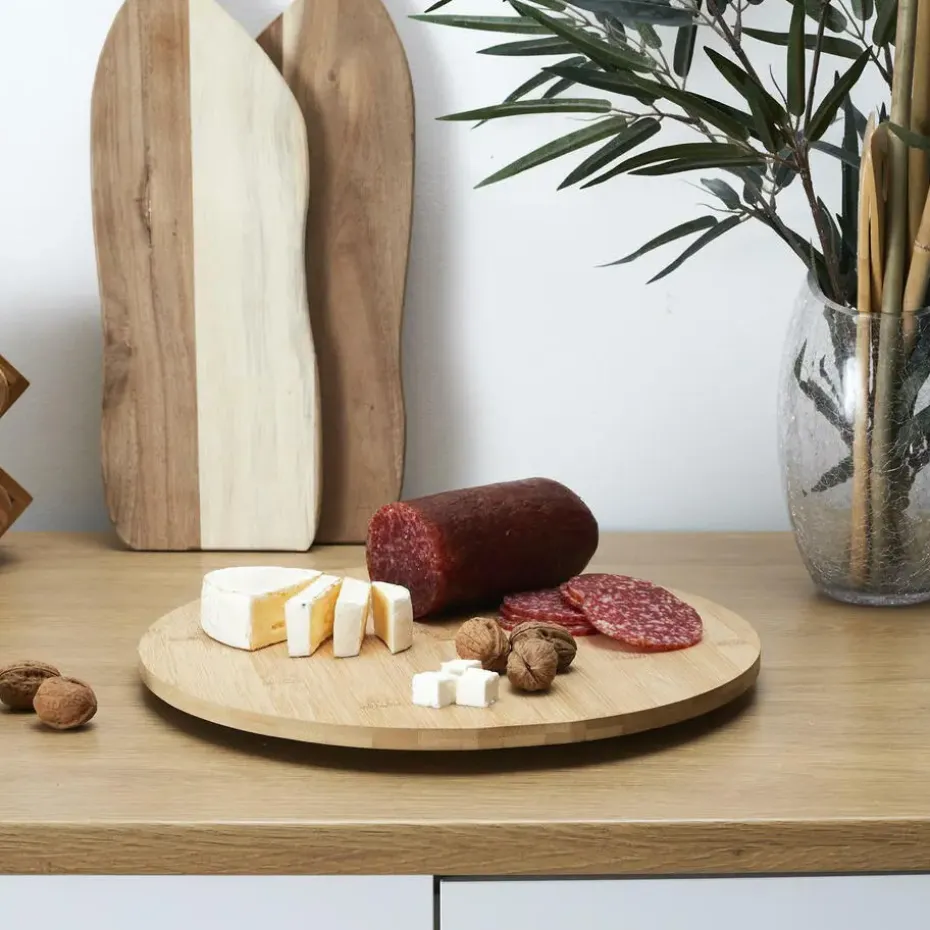 Cook Concept draaibaar serveer plateau - bamboe hout - D35 cm