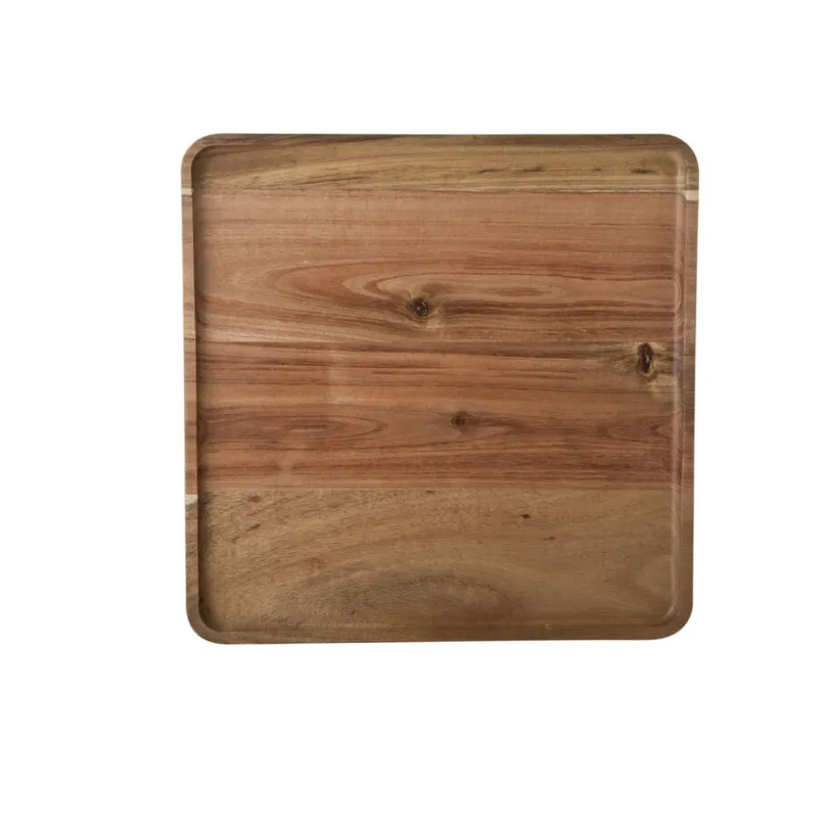 Cosy & Trendy Dienblad - hout - opstaande rand - vierkant - 26 cm