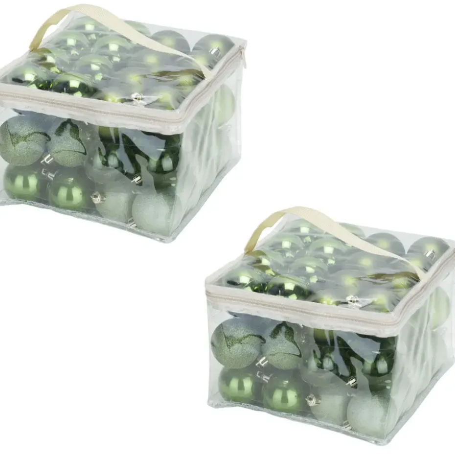 Cosy&Trendy Kerstballen - Ø 6 cm - Groen - Set-48