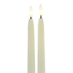Countryfield Led kaarsen/dinerkaarsen - 2x - creme wit - 28 cm