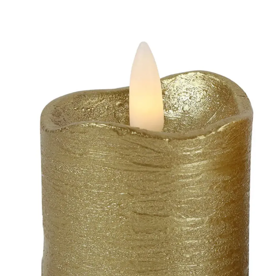 Countryfield LED kaarsen/stompkaarsen - 2x st - goud - H7,2 cm