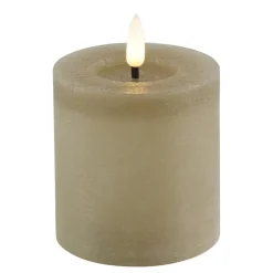 Countryfield LED kaars/stompkaars - beige - D7,5 x H8 cm - timer
