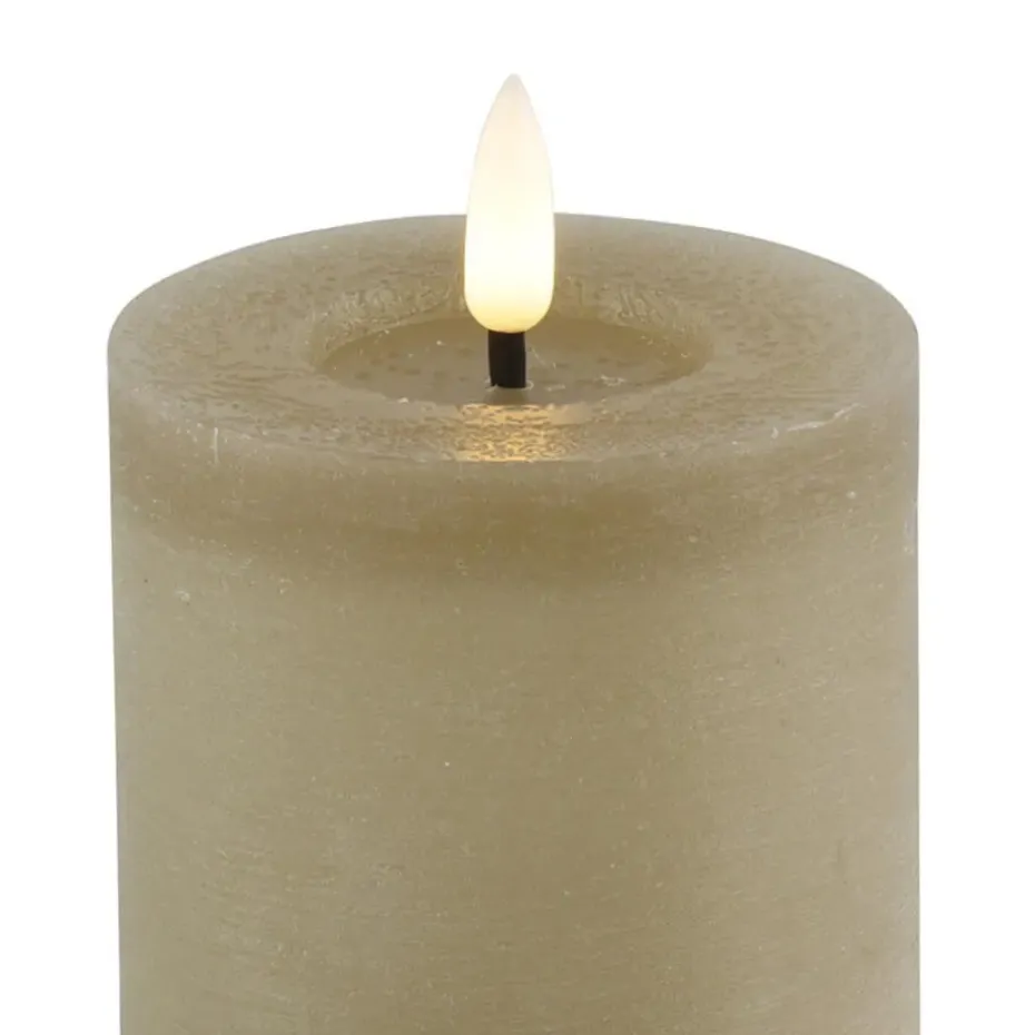 Countryfield LED kaars/stompkaars - beige - D7,5 x H8 cm - timer