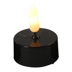 Countryfield LED waxinelichtjes - 2x stuks - zwart - warm wit