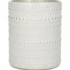 Countryfield theelichthouder/kaarsenhouder - wit/zilver - H8 cm