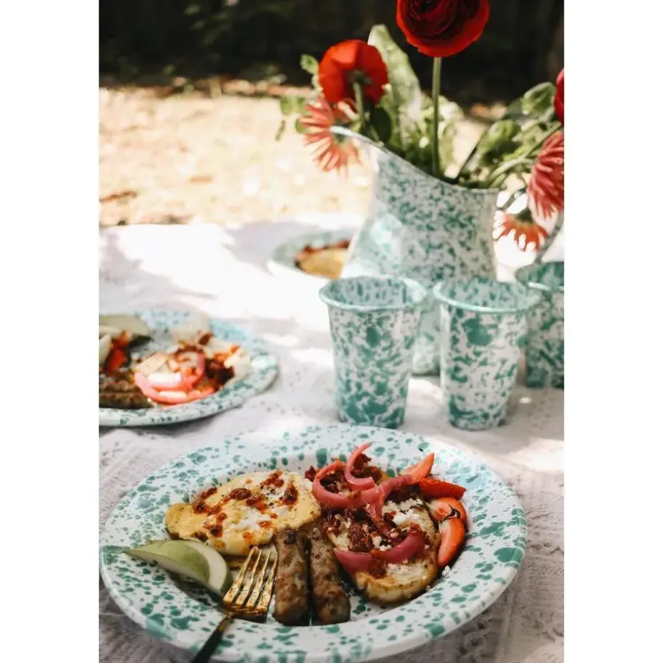 Crow Canyon Home Dinerborden Splatter - Set van 4 - Rood