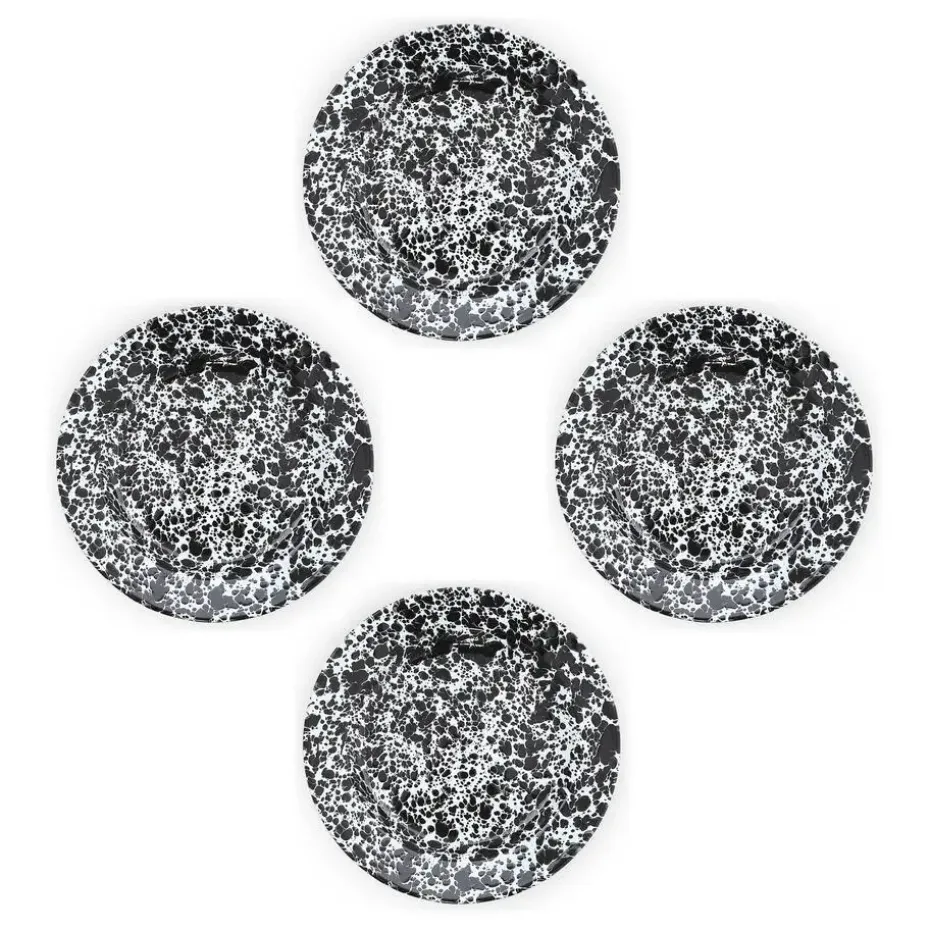 Crow Canyon Home Dinerborden Splatter - Set van 4 - Zwart
