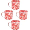 Crow Canyon Home Mokkenset Splatter - 4 Stuks - Rood
