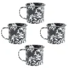 Crow Canyon Home Mokkenset Splatter - 4 Stuks - Zwart