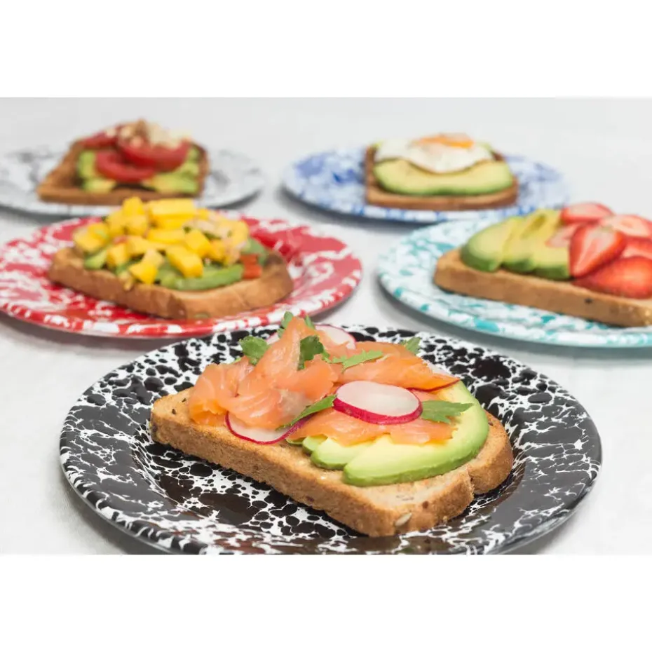 Crow Canyon Home Saladeborden Splatter - Set van 4 - Blauw