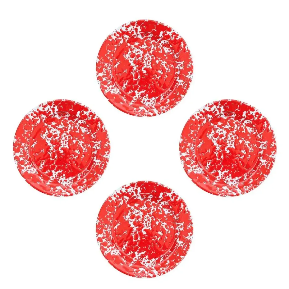 Crow Canyon Home Saladeborden Splatter - Set van 4 - Rood